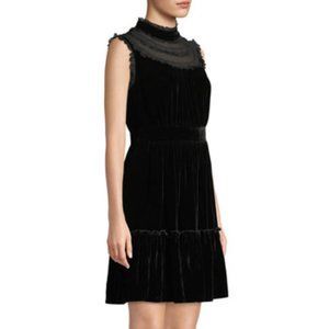 kate spade new york lace trim velvet dress ~ BLACK